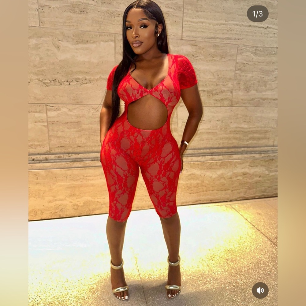 Red extra small romper from thekingofstyle